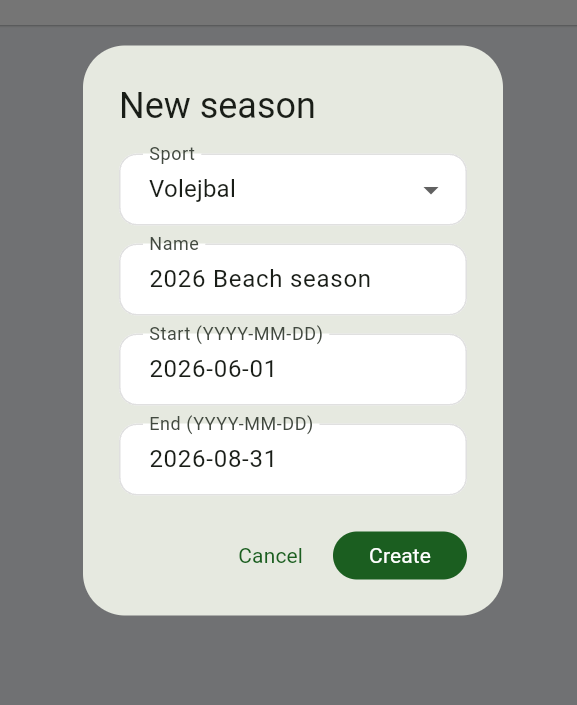 Create a new season